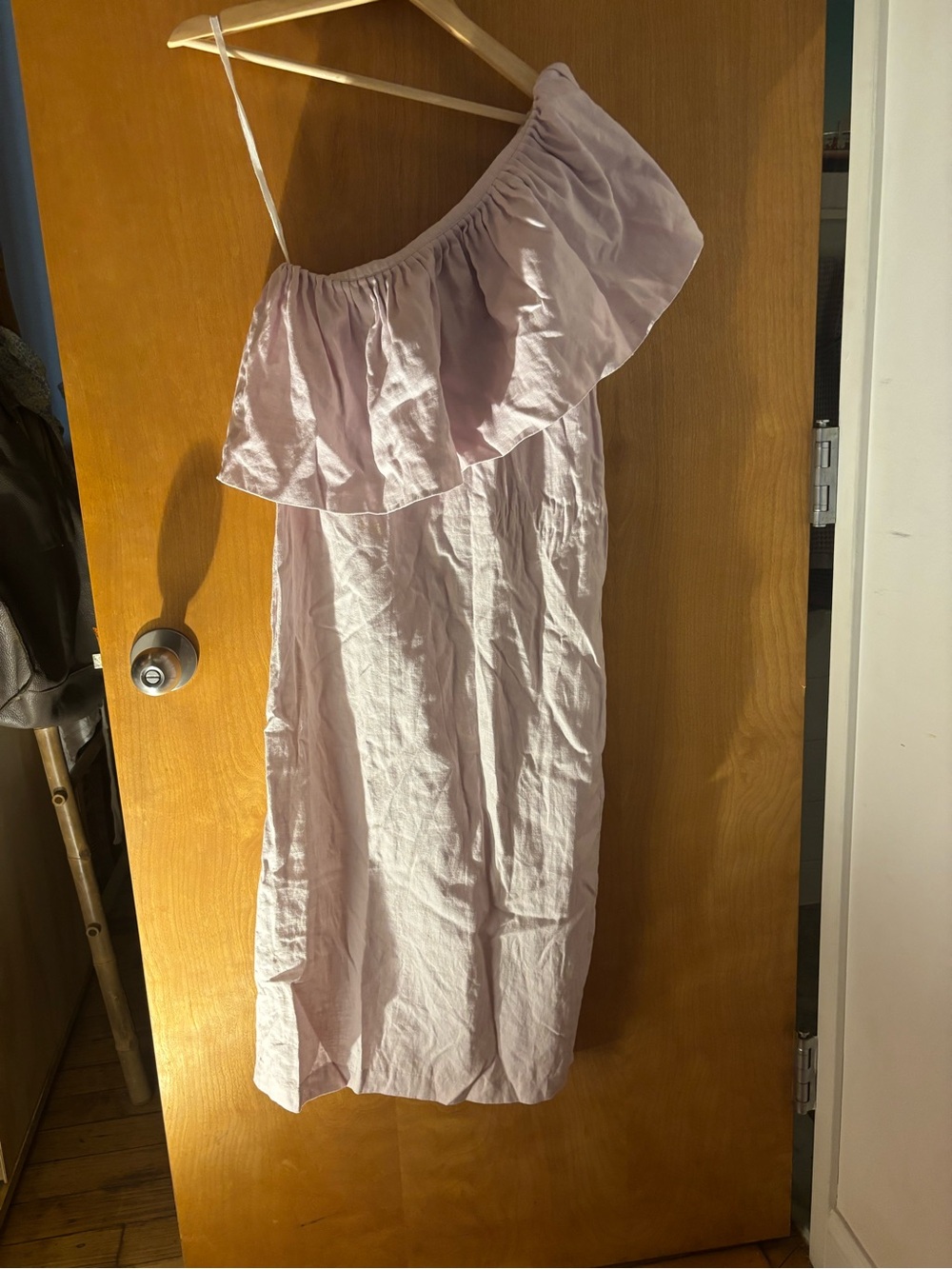 Mara Hoffman Pale Lavender One-Shoulder Ruffle Dress
